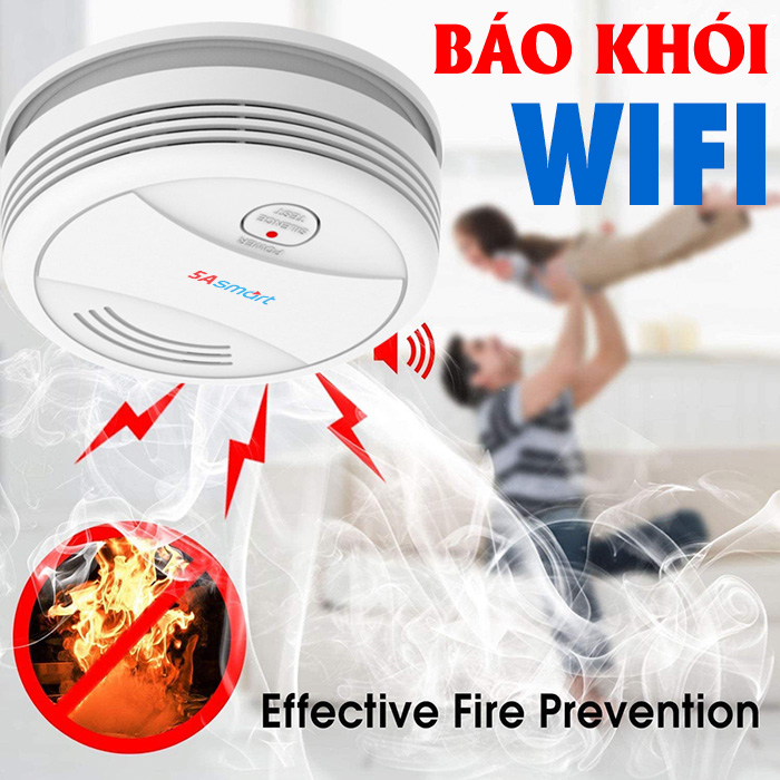 CẢM BIẾN BÁO CHÁY WIFI ĐỘC LẬP 5A-SM01